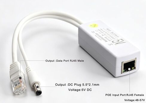 4 Pcs PoE Splitter (B0525) 5V 12W Output, With Type‑C Converter 100M 44-57V in Kuwait