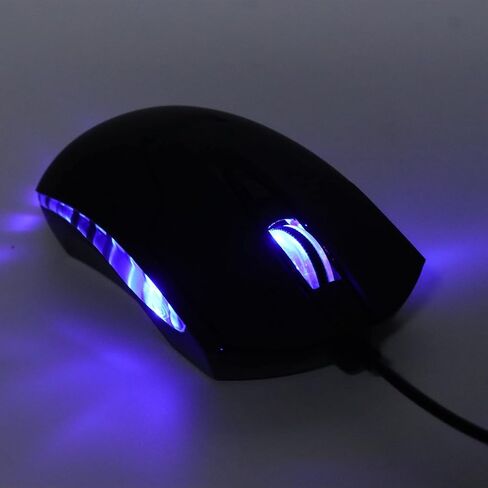 Type C Wired Mouse, USB C Wired Mouse Type Cable with Blue Backlit Ergonomic Design 6 Multimedia Keys Adjustable DPI 800-1600 in Kuwait