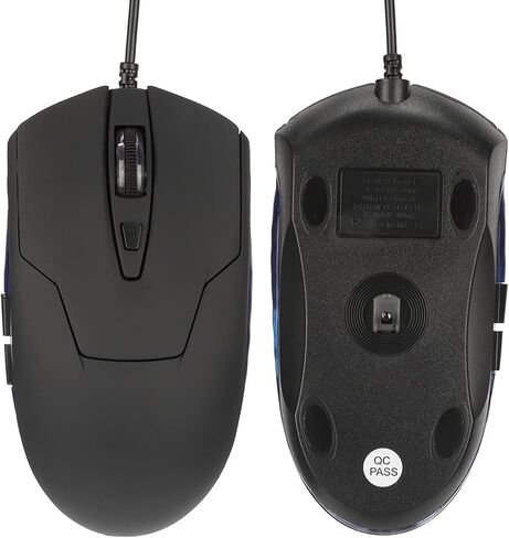 Type C Wired Mouse, USB C Wired Mouse Type Cable with Blue Backlit Ergonomic Design 6 Multimedia Keys Adjustable DPI 800-1600 in Kuwait