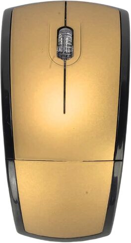 Foldable Wireless Mouse with Magnetic Power Off, 2.4G Portable Computer Mouse with Battery Indicator for Laptop Travel and Commute (Gold) in Kuwait