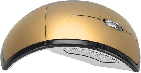 Foldable Wireless Mouse with Magnetic Power Off, 2.4G Portable Computer Mouse with Battery Indicator for Laptop Travel and Commute (Gold) in Kuwait