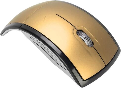 Foldable Wireless Mouse with Magnetic Power Off, 2.4G Portable Computer Mouse with Battery Indicator for Laptop Travel and Commute (Gold) in Kuwait
