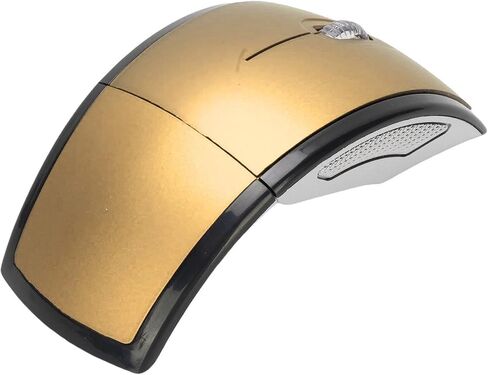 Foldable Wireless Mouse with Magnetic Power Off, 2.4G Portable Computer Mouse with Battery Indicator for Laptop Travel and Commute (Gold) in Kuwait