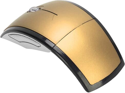 Foldable Wireless Mouse with Magnetic Power Off, 2.4G Portable Computer Mouse with Battery Indicator for Laptop Travel and Commute (Gold) in Kuwait