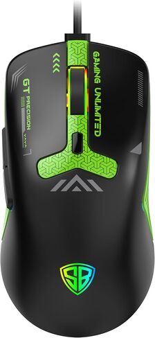 Clutch GT500 Wired Gaming Mouse with 3600 DPI Precision Sensor 70g Ultra-Light Ergonomic 6-Programmable Buttons Rainbow Breathing Effect 1.5m Braided Cable in Kuwait