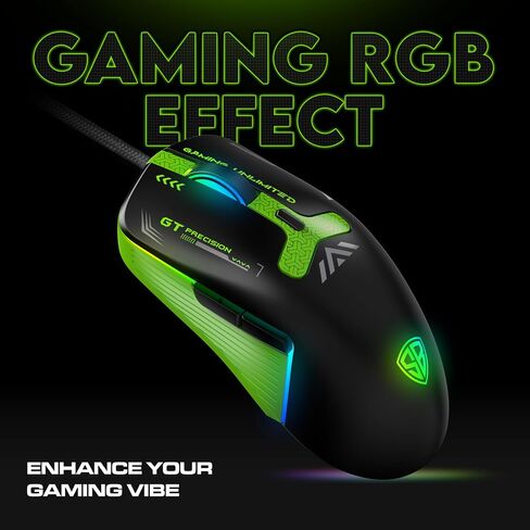 Clutch GT500 Wired Gaming Mouse with 3600 DPI Precision Sensor 70g Ultra-Light Ergonomic 6-Programmable Buttons Rainbow Breathing Effect 1.5m Braided Cable in Kuwait