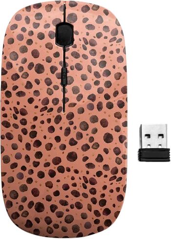 2.4GHz USB Wireless Mouse, Watercolor Cheetah Pattern, Ergonomic Slim Computer Mice for Kids in Kuwait