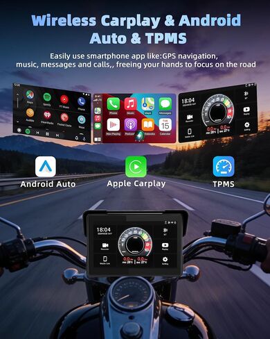 Wireless Motorcycle Carplay Android Auto with TPMS, GPS Navigation System in Kuwait