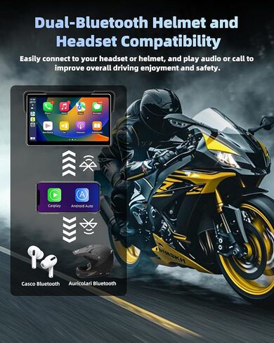 Wireless Motorcycle Carplay Android Auto with TPMS, GPS Navigation System in Kuwait