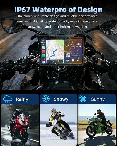 Wireless Motorcycle Carplay Android Auto with TPMS, GPS Navigation System in Kuwait