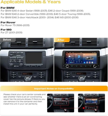 XTRONS 8.8" Android 15 Car Stereo for BMW E46 Rover 75 MG ZT, 4GB 64GB in Kuwait