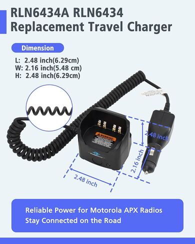 RLN6434A Replacement Travel Charger Compatible with Motorola APX6000 APX6000XE APX7000 APX7000XE APX8000 APX8000XE SRX2200 Radios with Mounting Bracket and DC Plug in Kuwait