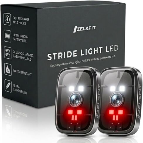 2x Ultra-bright LED Running Lights for Runners – Up to 18-Hour Battery, Clip-On Safety Light for Night Running, Attaches to Vest or Clothing – Ultra-Lightweight, USB-C Rechargeable, Water-Resistant in Kuwait