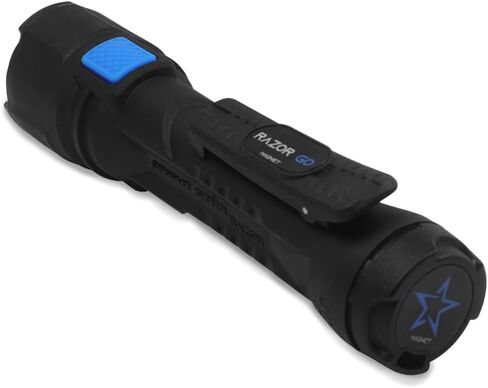 Bright Star Razor Go LED Flashlight, 21,000 Candela All‑Purpose Utility Light, 24‑Hour Runtime, Magnetic Hands‑Free Base, Heavy‑Duty Work Light, AA Batteries Included, Made in USA in Kuwait