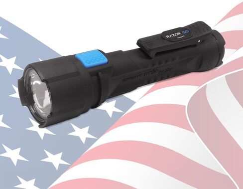 Bright Star Razor Go LED Flashlight, 21,000 Candela All‑Purpose Utility Light, 24‑Hour Runtime, Magnetic Hands‑Free Base, Heavy‑Duty Work Light, AA Batteries Included, Made in USA in Kuwait