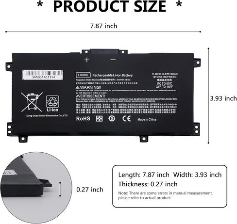 JEIBAO LK03XL 916814-855 Battery Replacement for HP Envy x360 Convertible 17m-ae0xx 17-bw 17m-ae111dx 15m-bp1xx 15m-cn0xxx 15-cn0xxx 15m-cp0xxx 15m-cn0012dx 15m-cn0011dx l09281-855 11.55V/55.8WH in Kuwait