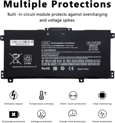 JEIBAO LK03XL 916814-855 Battery Replacement for HP Envy x360 Convertible 17m-ae0xx 17-bw 17m-ae111dx 15m-bp1xx 15m-cn0xxx 15-cn0xxx 15m-cp0xxx 15m-cn0012dx 15m-cn0011dx l09281-855 11.55V/55.8WH in Kuwait