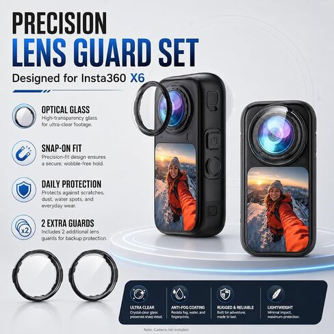 Lens Guard for Insta360 X6, 2-Pack High-Transparency PC Protective Cover in Kuwait