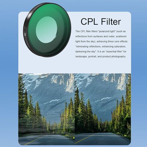 Yctze CPL Filter for Action Camera, Multi Coated HD Optical Glass Polarizer in Kuwait