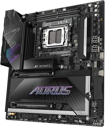 GIGABYTE X870 AORUS Infinity AMD AM5 LGA 1718 Motherboard, Extended-ATX, DDR5, 3X M.2, PCIe 5.0, USB4, WIFI7, 5GbE LAN, EZ-Latch, 5-Year Warranty in Kuwait