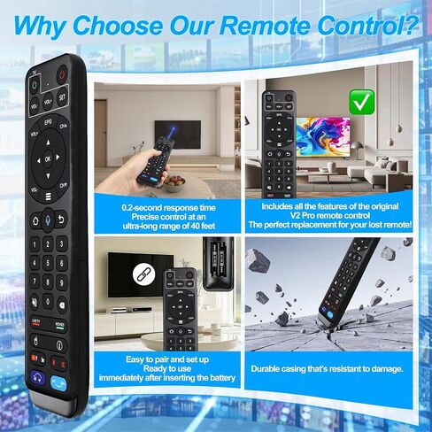 New V2 Pro Bluetooth Voice Remote Control, Replacement for vSeeBox V2/Pro, V1/Pro, Elite, Max, Compatible with OctaStream Elite Max Android TV Box Remote in Kuwait