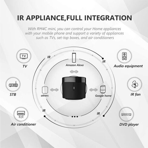 BroadLink RM4 Mini IR Universal Remote Control (2.4 GHz Wi-Fi Only), Smart Home Automation Wi-Fi Infrared Blaster for TV, AC, STB Audio, Works with Alexa, Google Home, IFTTT in Kuwait