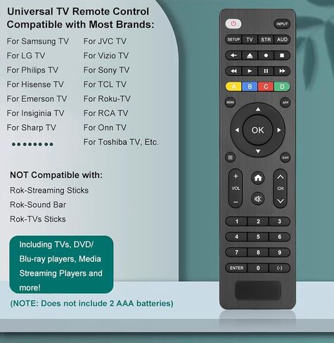Universal TV Remote Control Compatible with Samsung, LG, Vizio, Sony, Hisense, TCL, Insignia, Toshib, Philips, Sharp and More Brand (NOT Compatible with Rok-Streaming Sticks/Sound Bar, TVs Sticks) in Kuwait