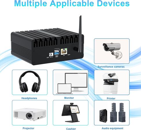 Desktop Computer, Fanless Industrial Mini PC Equipped with Rockchip RK3588 Intelligent Computing chip RK3588S Built-in 8-core ARM, Dual-Band WiFi Bluetooth, HDMI/ VGA Ports, Gigabit LAN, Metal Case in Kuwait