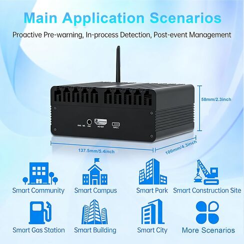 Desktop Computer, Fanless Industrial Mini PC Equipped with Rockchip RK3588 Intelligent Computing chip RK3588S Built-in 8-core ARM, Dual-Band WiFi Bluetooth, HDMI/ VGA Ports, Gigabit LAN, Metal Case in Kuwait