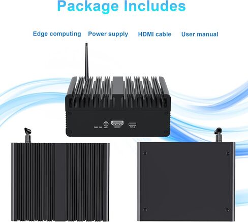 Desktop Computer, Fanless Industrial Mini PC Equipped with Rockchip RK3588 Intelligent Computing chip RK3588S Built-in 8-core ARM, Dual-Band WiFi Bluetooth, HDMI/ VGA Ports, Gigabit LAN, Metal Case in Kuwait
