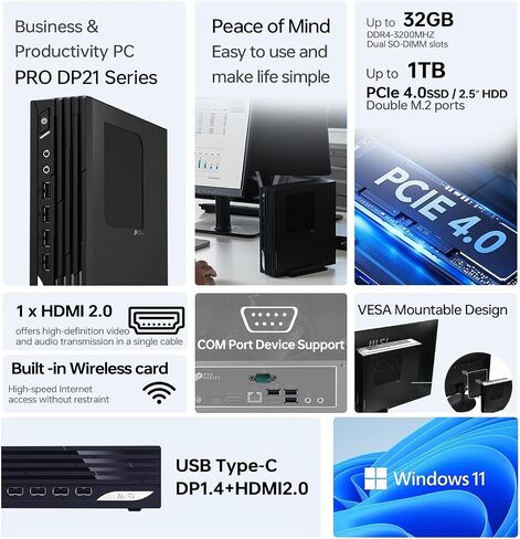 msi PRO DP21 13M Business Mini Desktop, Intel Core i3-13100, 16GB RAM, 256GB SSD, Windows 11 Pro in Kuwait