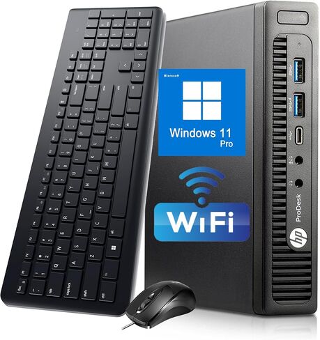 HP Prodesk 600 G2 Mini Business Desktop Computer, Intel Core i3-6100T, 16GB DDR4 RAM, 1TB SSD, Built-in Intel AX200 WiFi 6 + Bluetooth, Wireless Keyboard and Mouse, Windows 11 Pro (Renewed) in Kuwait