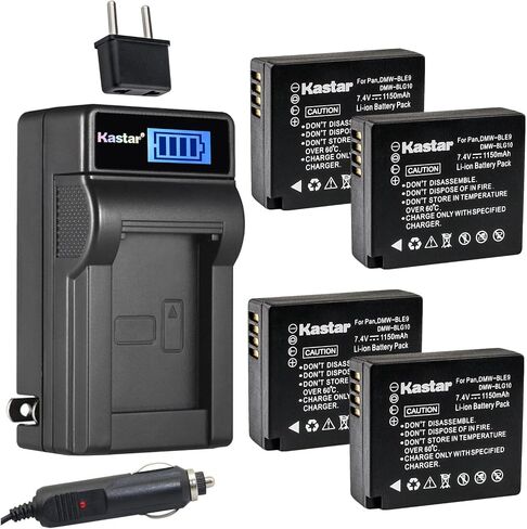 Kastar DMW-BLE9 LCD AC Battery Charger Compatible with Panasonic DMW-BLE9 DMW-BLE9E DMW-BLE9PP, DMW-BLG10 DMW-BLG10E Battery, DE-A65BA, DE-A98 DE-A99B Charger, Panasonic Lumix DC-LX100 II in Kuwait