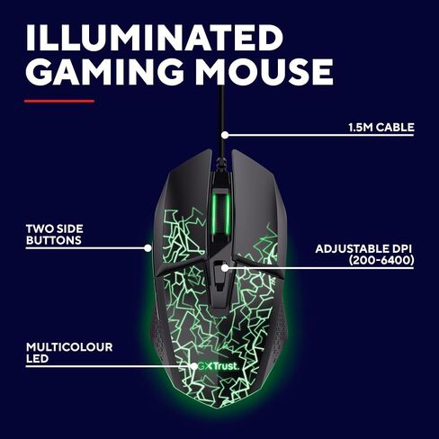 Vylax LED Gaming Mouse with 6 Programmable Buttons, Black in Kuwait