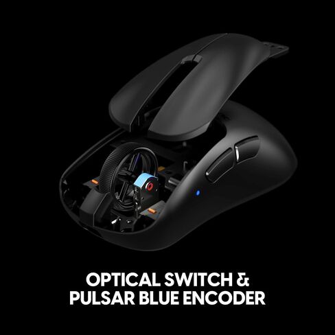 Pulsar Gaming Gears Xlite v4 Wireless Gaming Mouse, Ultra Lightweight 2.04 oz (58g), Ergonomic, Optical Switch, 32000 DPI, 750 IPS, XS-1 Sensor, 8k Compatible (Large, White) (Renewed) in Kuwait