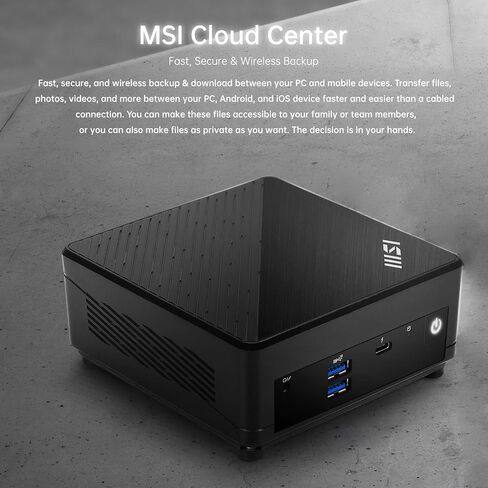 msi Cubi 5 Business Mini Desktop, Intel Core i3-1215U, 8GB RAM, 256GB SSD, Windows 11 Pro, Black in Kuwait