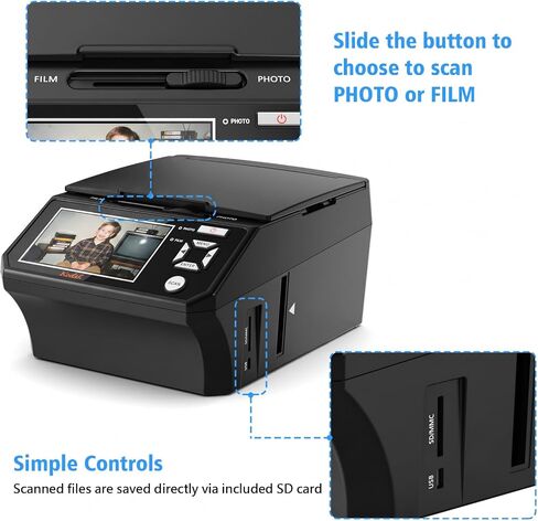 Photo, Slide & Negative Scanner with 5" Large Screen in Kuwait