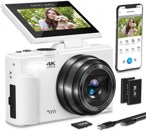 4K Digital Camera for Photography,64MP Vlogging Camera for YouTube(Pink) in Kuwait