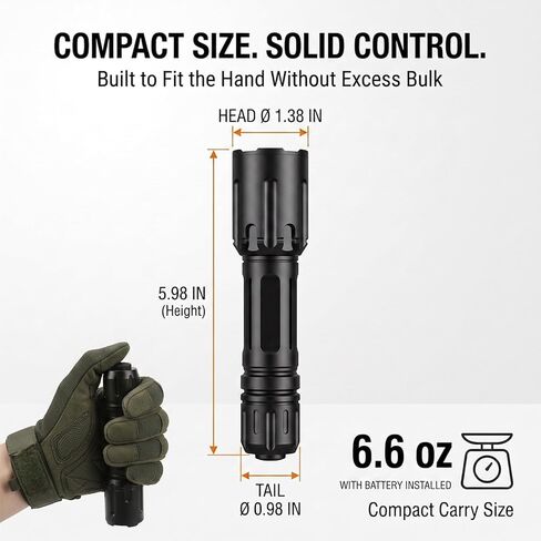 High Lumen Tactical Flashlight, 2200 Lumens Rechargeable LED with Holster in Kuwait