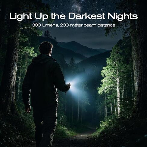 Zoomable LED Flashlight Rechargeable & Lantern, Built-in SOS Alert Flash in Kuwait