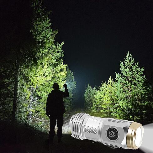 2Pcs Three-Eyed Monster Mini Flashlight, German Three-Eyed Monster Mini Flash Super Power Flashlight, Pocket Flashlight with Clip, Torch LED Flashlight, Portable Pocket Torch (Black+Silver) in Kuwait