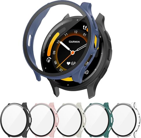 6 Pack Case for Garmin Venu 3 45mm with Tempered Glass Screen Protector, Shockproof Hard PC Bumper Protective Cover Compatible with Garmin Venu 3 45mm in Kuwait