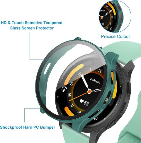 6 Pack Case for Garmin Venu 3 45mm with Tempered Glass Screen Protector, Shockproof Hard PC Bumper Protective Cover Compatible with Garmin Venu 3 45mm in Kuwait
