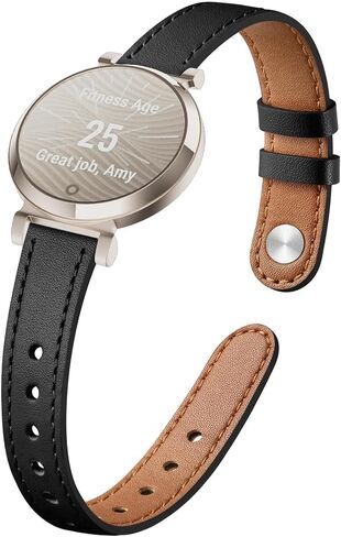 Leather Slim Bands Compatible with Garmin Lily 2, Leather with Charms, Feminine Design for Women in Kuwait