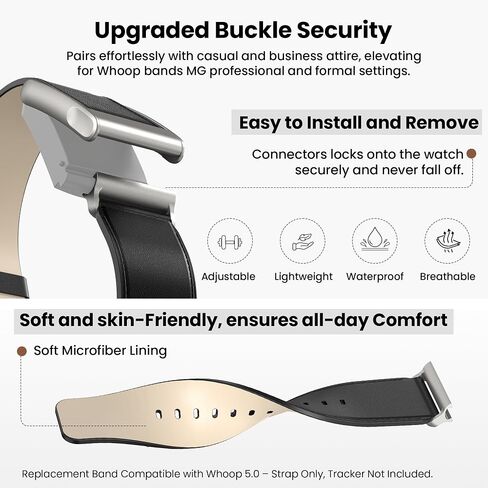 mimo Leather Band Compatible with Whoop 5.0 & MG Band Strap for Men Women in Kuwait