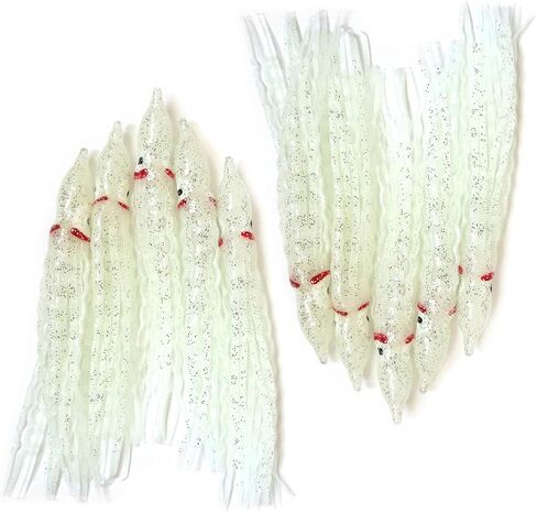 20pcs Fish WOW!® Glow 5" Squid Skirts 13cm Crinkle Luminous Hoochies Wavy Octopus Skirts Fishing Soft Trolling Lures in Kuwait