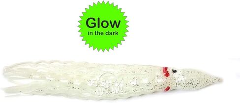 20pcs Fish WOW!® Glow 5" Squid Skirts 13cm Crinkle Luminous Hoochies Wavy Octopus Skirts Fishing Soft Trolling Lures in Kuwait