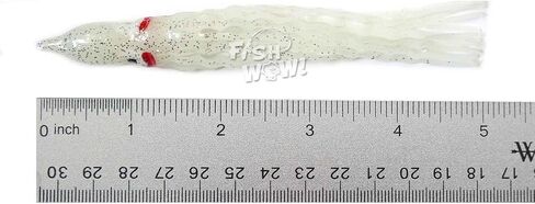 20pcs Fish WOW!® Glow 5" Squid Skirts 13cm Crinkle Luminous Hoochies Wavy Octopus Skirts Fishing Soft Trolling Lures in Kuwait