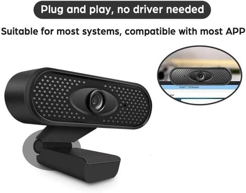 Webcam 1080P Full Web Camera with Built-in Microphone Plug Cam for PC Computer Laptop Desktop in Kuwait