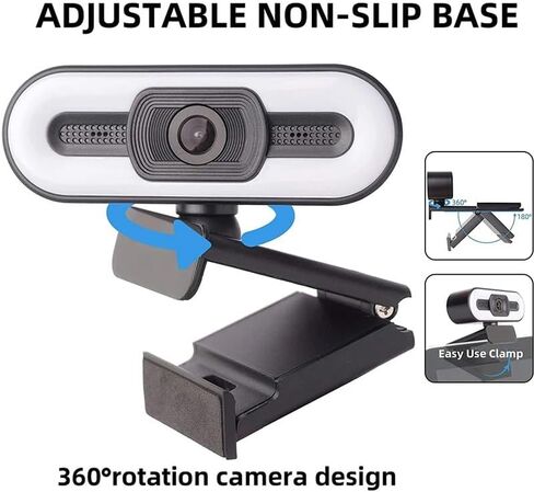 Webcam Fill Light Web Camera with Microphone Live Broadcast Computer PC Cam in Kuwait